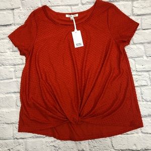 Rose & Olive orange top blouse Oversized Small NWT